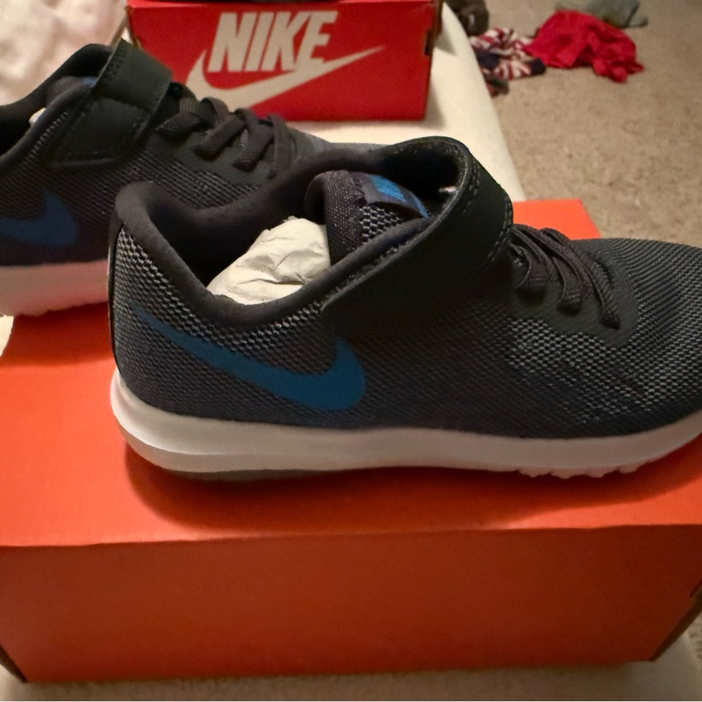 Nike Kids Black Gray and Blue Sneakers